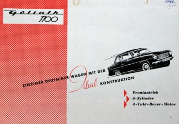 Goliath 1100 Modelprogram 1956 "Ideale Konstruktion" Carbrochure (6938)